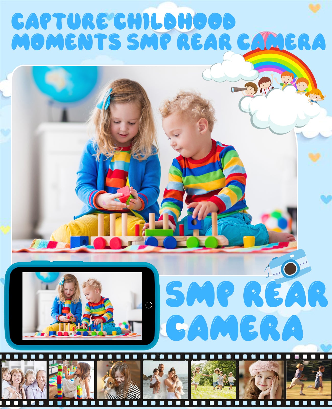 Kids Toys Phone, 3.97" Touchscreen Kids Smart Phone for Boys, 220+ Educational Puzzle Games, Alphabet Lessons & Storybooks, 1500mAh Battery, 8GB Storage