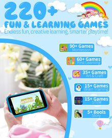 Kids Toys Phone, 3.97" Touchscreen Kids Smart Phone for Boys, 220+ Educational Puzzle Games, Alphabet Lessons & Storybooks, 1500mAh Battery, 8GB Storage