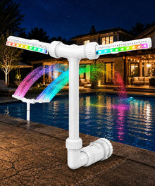 Solar Pool Fountain with Colorful LED Lights