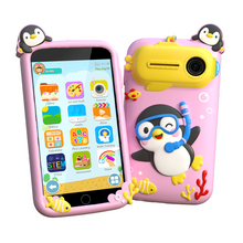 Kids Toys Smart Phone, 3.97" Touchscreen Toddler Phone with 220+ Learning Games, Camera, Parental Control, Educational Phone for Girls Ages 3-9, Birthday Gift