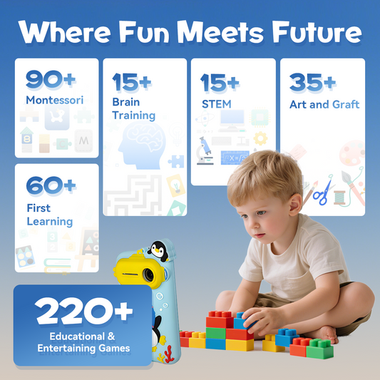 Kids Smart Phone, Educational Kids Toys Phone with 220+ Games, 3.97" Touchscreen, 5MP Camera, Parental Control, Learning Toddler Phone for Ages 3-9, Birthday Gift