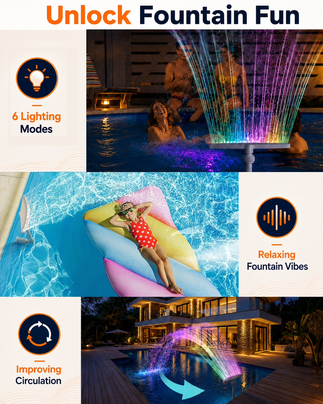 Pool Fountain for Above Ground & Inground Pools